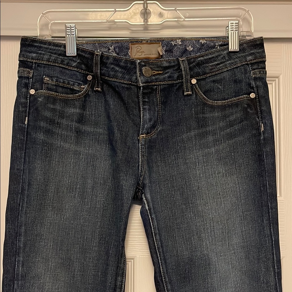 PAIGE Blue Flare Wide Leg Jeans